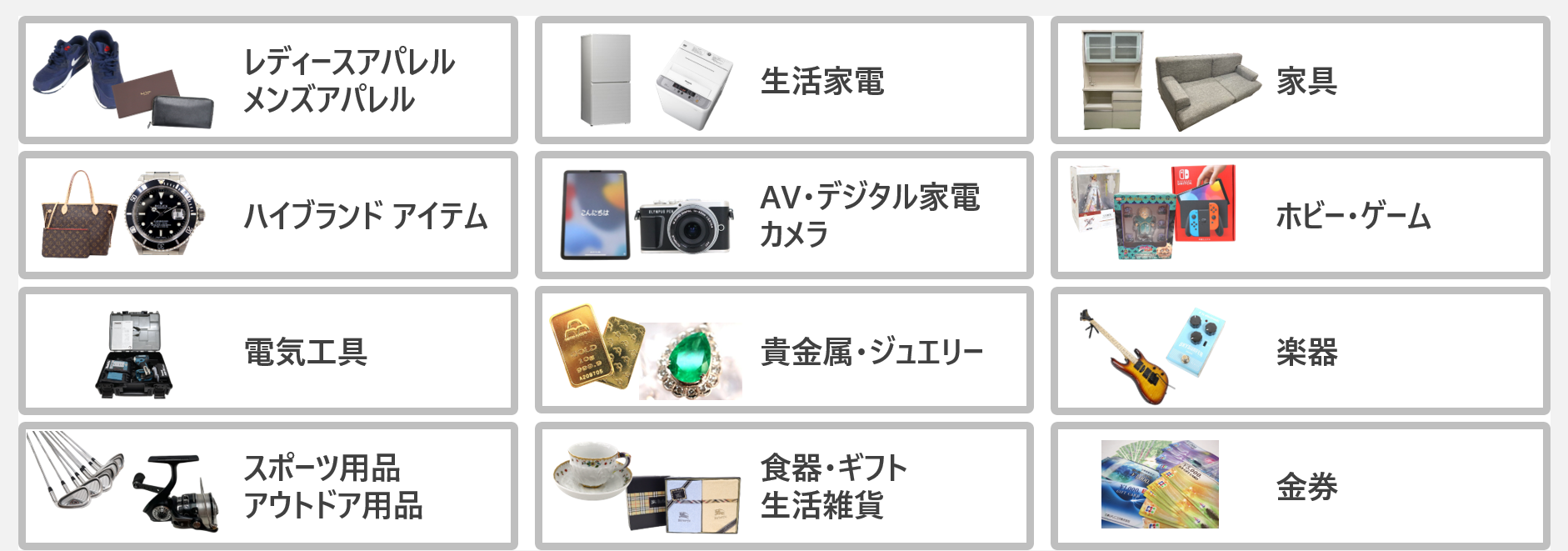 お取り扱い品目一覧
